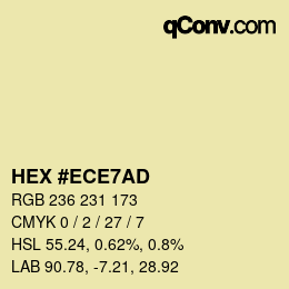 カラーコード: HEX #ECE7AD | qconv.com
