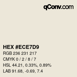 カラーコード: HEX #ECE7D9 | qconv.com