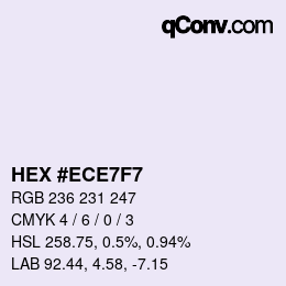 カラーコード: HEX #ECE7F7 | qconv.com