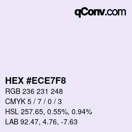 カラーコード: HEX #ECE7F8 | qconv.com