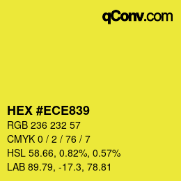 Color code: HEX #ECE839 | qconv.com