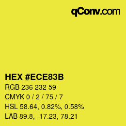 Color code: HEX #ECE83B | qconv.com