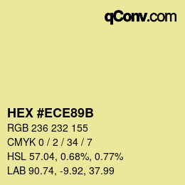 Color code: HEX #ECE89B | qconv.com