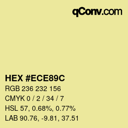 カラーコード: HEX #ECE89C | qconv.com