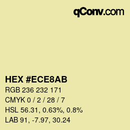 カラーコード: HEX #ECE8AB | qconv.com