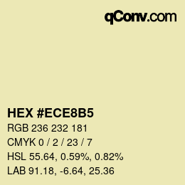 Color code: HEX #ECE8B5 | qconv.com