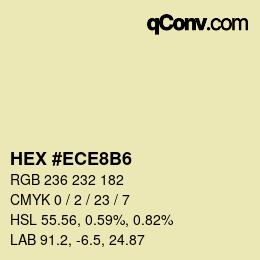 Color code: HEX #ECE8B6 | qconv.com