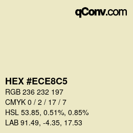 Farbcode: HEX #ECE8C5 | qconv.com