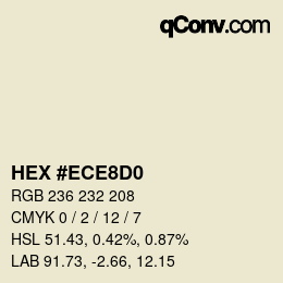 カラーコード: HEX #ECE8D0 | qconv.com