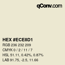 Color code: HEX #ECE8D1 | qconv.com