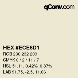 カラーコード: HEX #ECE8D1 | qconv.com