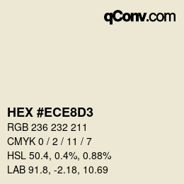 Farbcode: HEX #ECE8D3 | qconv.com