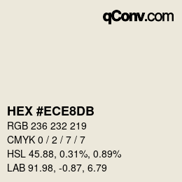 カラーコード: HEX #ECE8DB | qconv.com