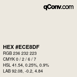 Código de color: HEX #ECE8DF | qconv.com