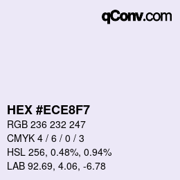 カラーコード: HEX #ECE8F7 | qconv.com