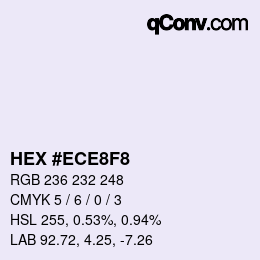 カラーコード: HEX #ECE8F8 | qconv.com
