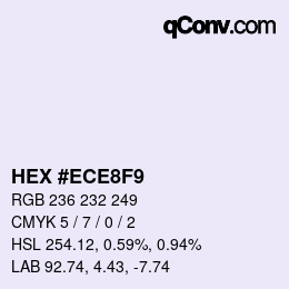 カラーコード: HEX #ECE8F9 | qconv.com