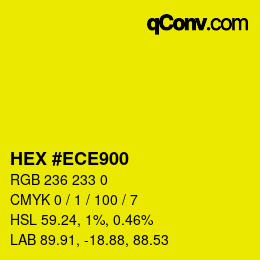Color code: HEX #ECE900 | qconv.com