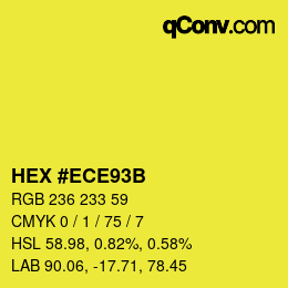 Color code: HEX #ECE93B | qconv.com