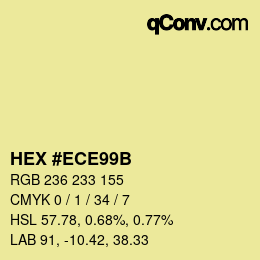 カラーコード: HEX #ECE99B | qconv.com