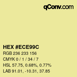 Color code: HEX #ECE99C | qconv.com