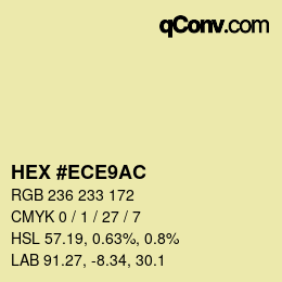 Color code: HEX #ECE9AC | qconv.com
