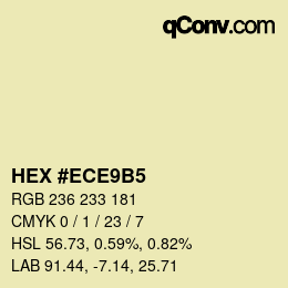 カラーコード: HEX #ECE9B5 | qconv.com
