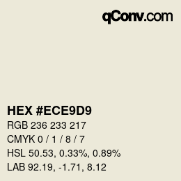 カラーコード: HEX #ECE9D9 | qconv.com