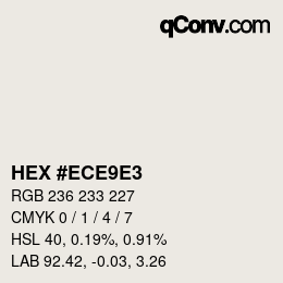 Farbcode: HEX #ECE9E3 | qconv.com