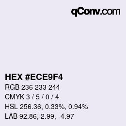 Color code: HEX #ECE9F4 | qconv.com