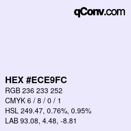 カラーコード: HEX #ECE9FC | qconv.com