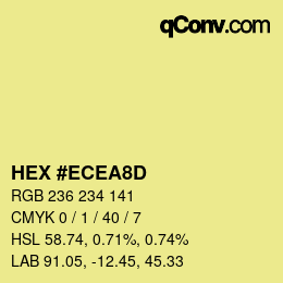 Color code: HEX #ECEA8D | qconv.com