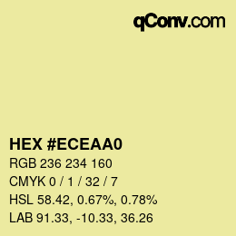 カラーコード: HEX #ECEAA0 | qconv.com