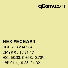 カラーコード: HEX #ECEAA4 | qconv.com