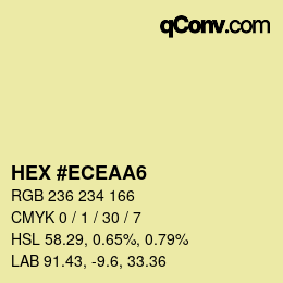 颜色代码: HEX #ECEAA6 | qconv.com