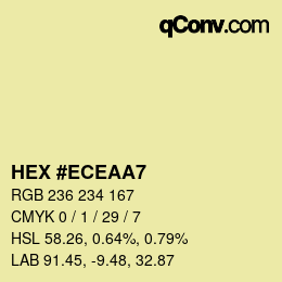 Color code: HEX #ECEAA7 | qconv.com