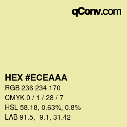 カラーコード: HEX #ECEAAA | qconv.com
