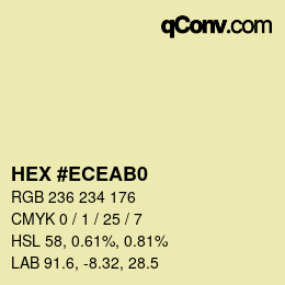 カラーコード: HEX #ECEAB0 | qconv.com