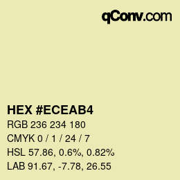 カラーコード: HEX #ECEAB4 | qconv.com