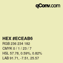 カラーコード: HEX #ECEAB6 | qconv.com