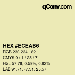 カラーコード: HEX #ECEAB6 | qconv.com