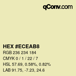 カラーコード: HEX #ECEAB8 | qconv.com