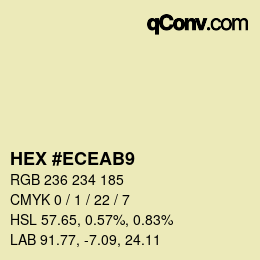 カラーコード: HEX #ECEAB9 | qconv.com