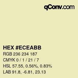 Color code: HEX #ECEABB | qconv.com