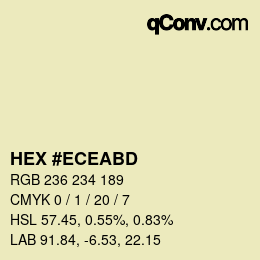 カラーコード: HEX #ECEABD | qconv.com