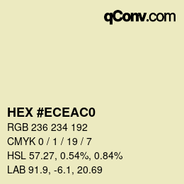 カラーコード: HEX #ECEAC0 | qconv.com