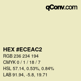 カラーコード: HEX #ECEAC2 | qconv.com