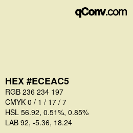 カラーコード: HEX #ECEAC5 | qconv.com