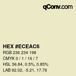 Color code: HEX #ECEAC6 | qconv.com