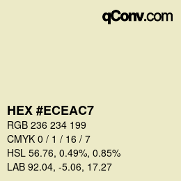 Color code: HEX #ECEAC7 | qconv.com